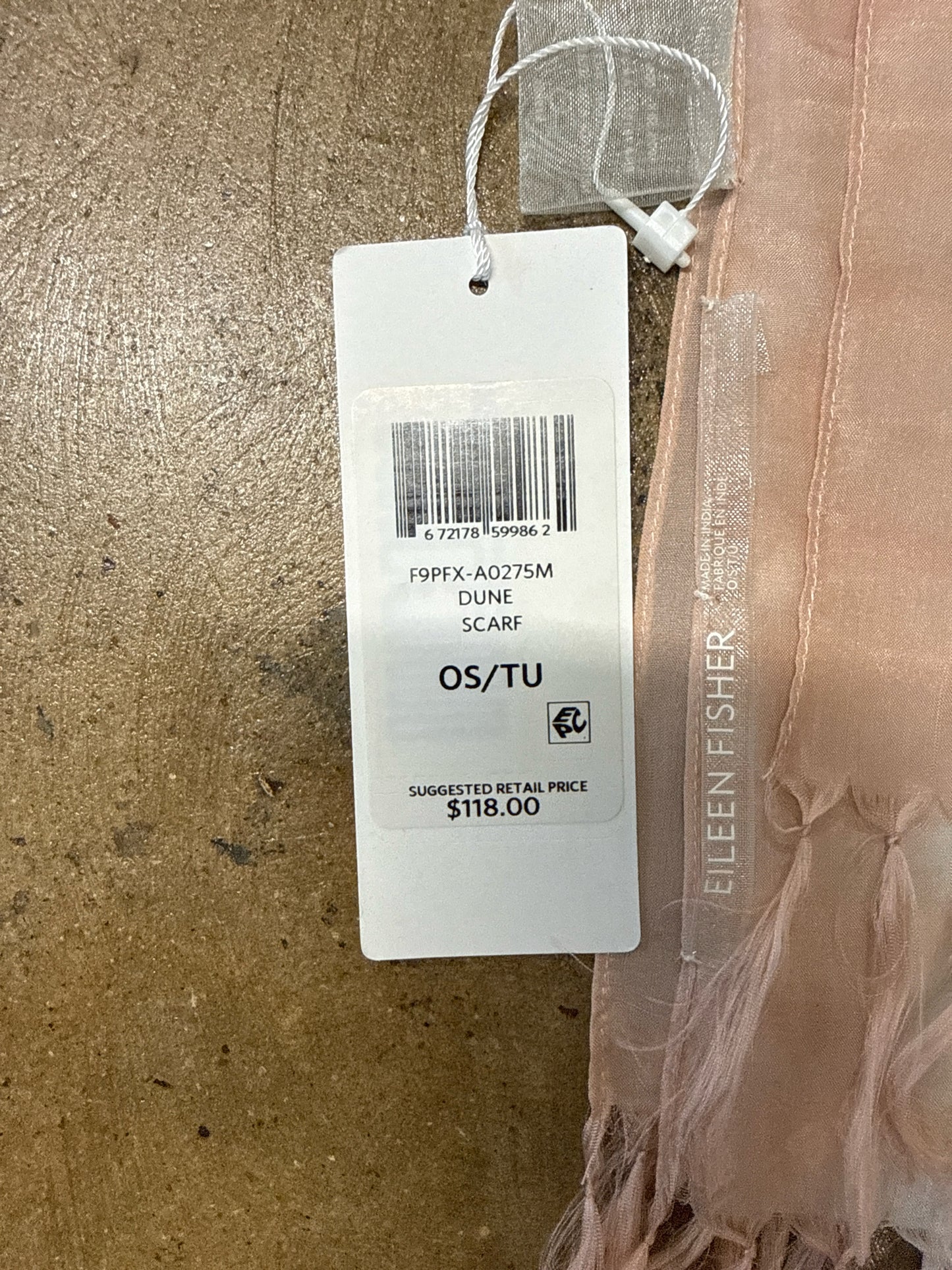 EILEEN FISHER White/Coral Scarf