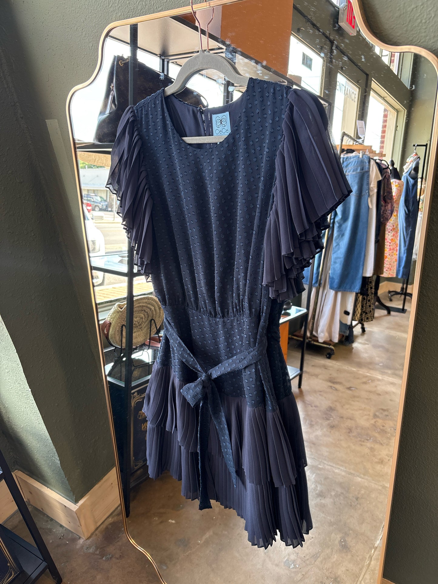cece Size 6 Navy Ruffles Dress