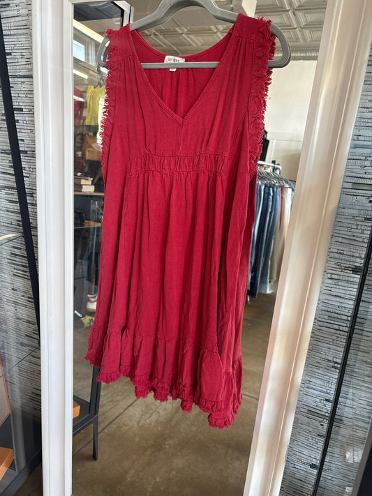 Umgee Size L Red Orange Dress