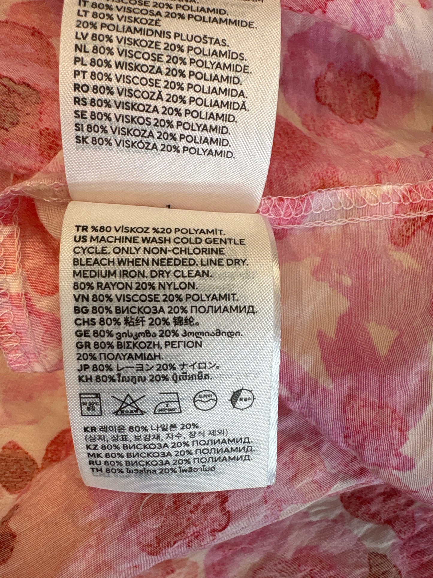 H & M Size XL pink multi Dress