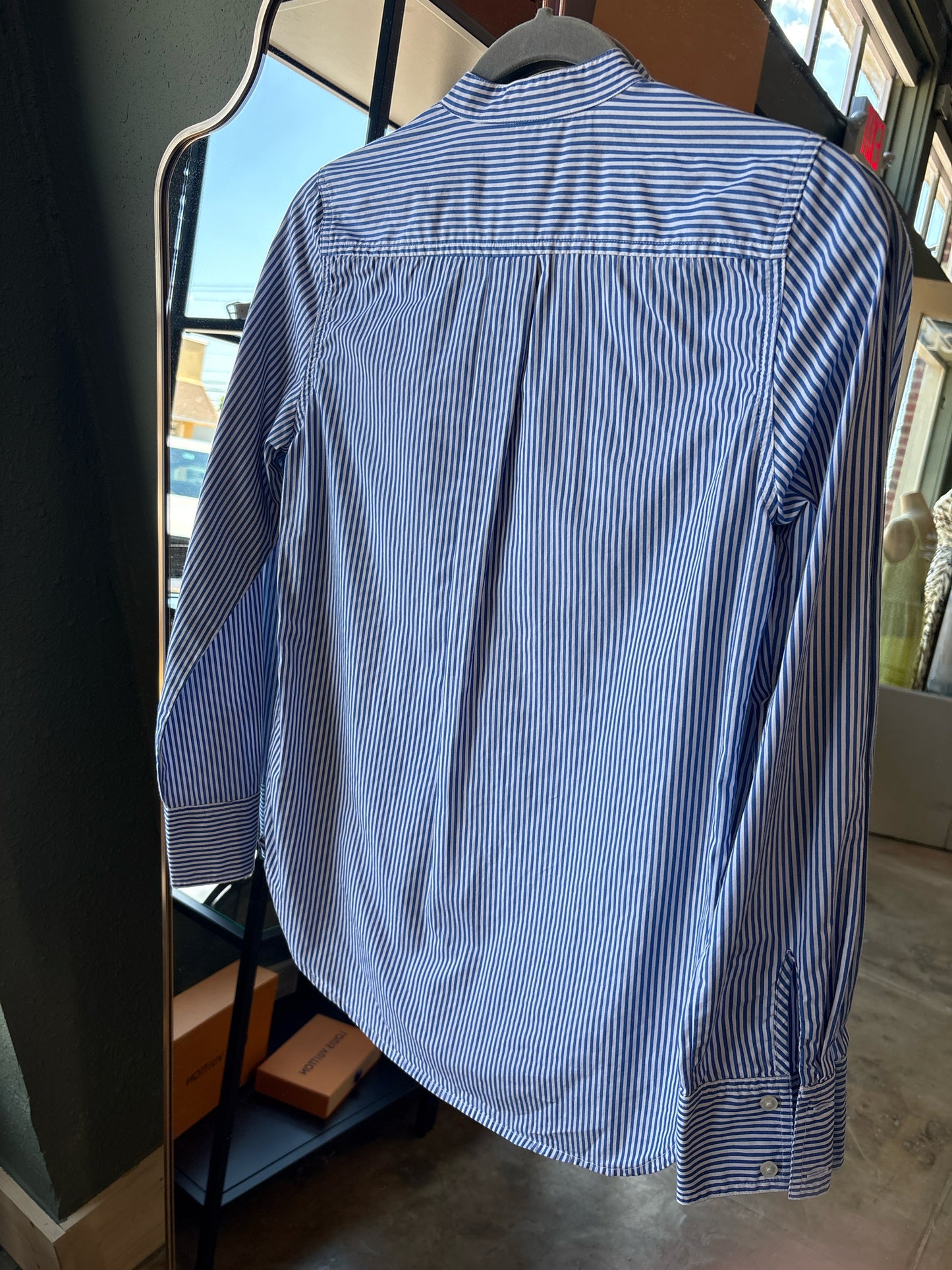 J. CREW Size XXS Blue/White Top