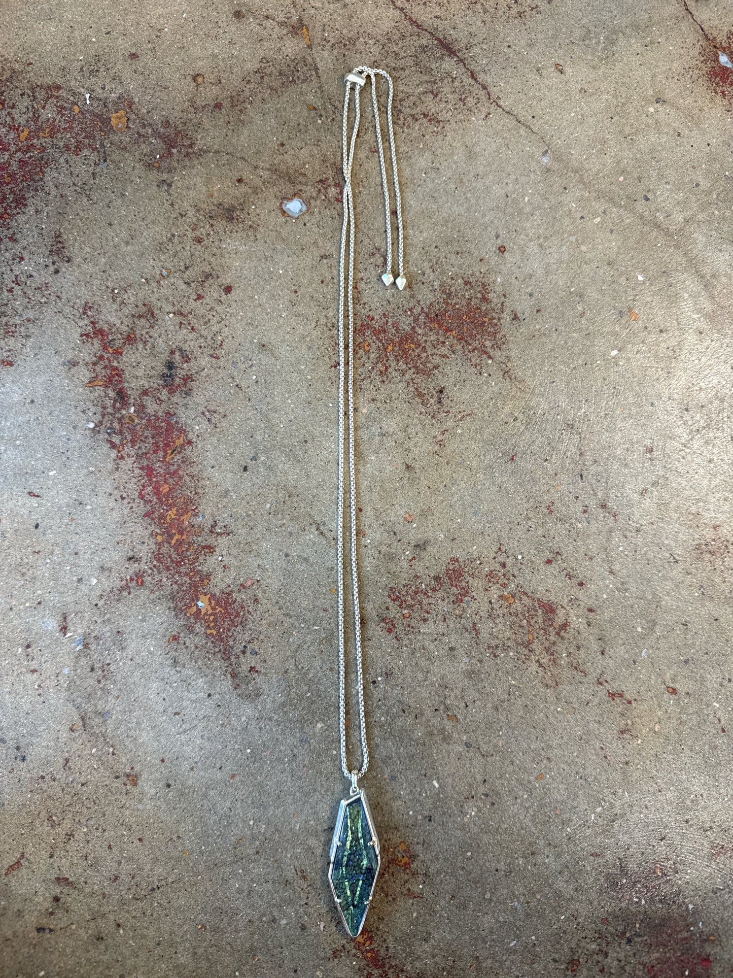 kendra Scott Gold/Green Pendant Necklace
