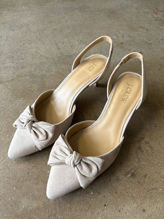 J. CREW Shoe Size 7 Griege suede Heels