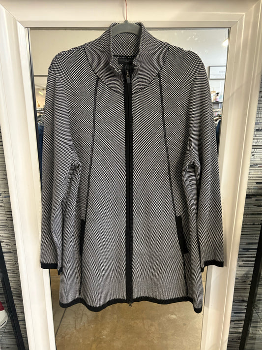 Adrienne Vittadini Size 2X B&W Checkered Cardigan
