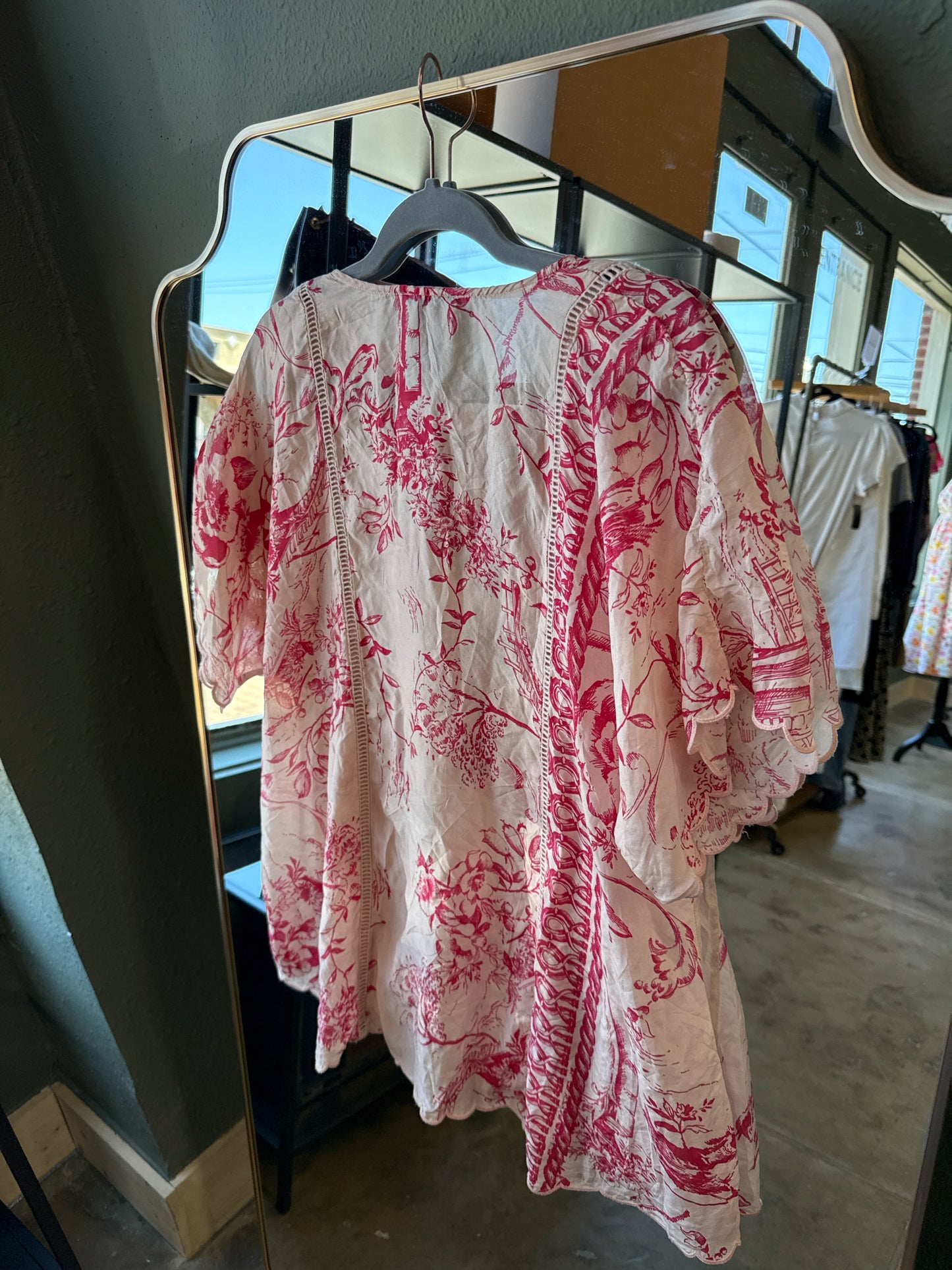 Johnny Was Size M Cream/Pink Top