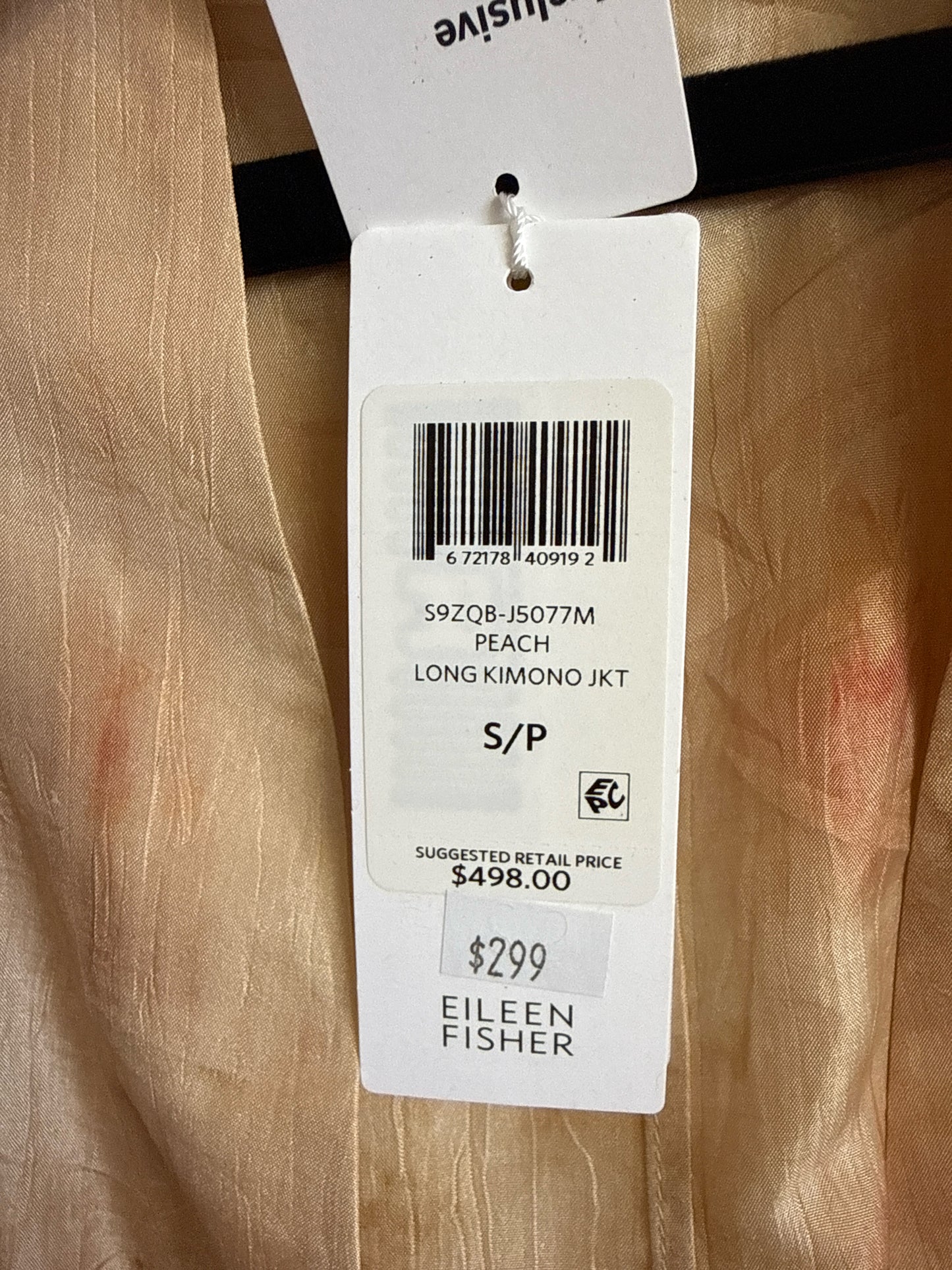 EILEEN FISHER Size S Tan Kimono/Shawl