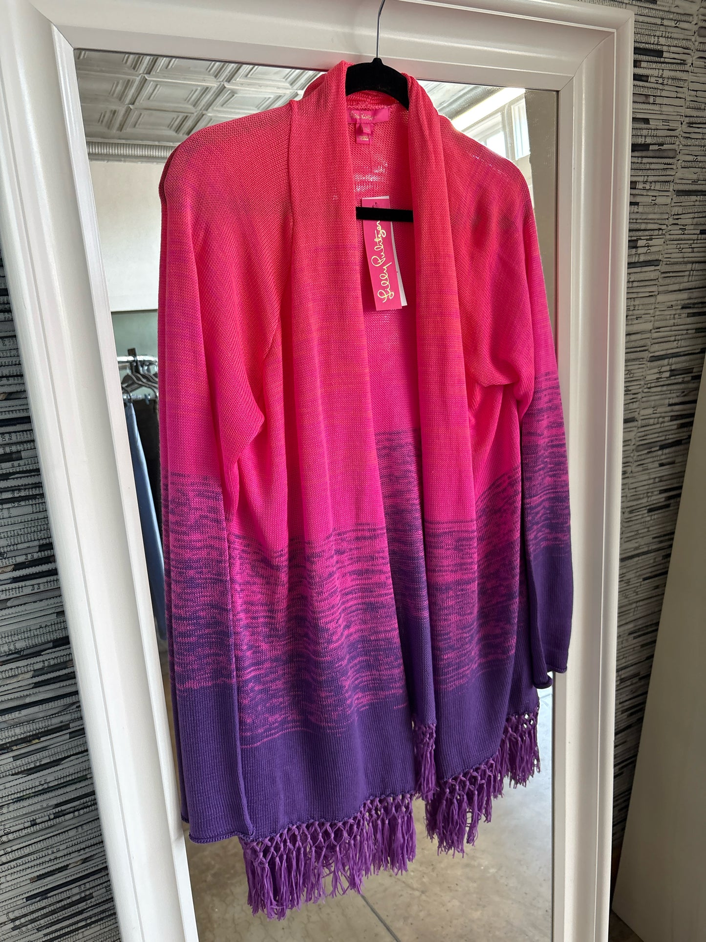 Lilly Pulitzer Size XL Pink & Purple Cardigan