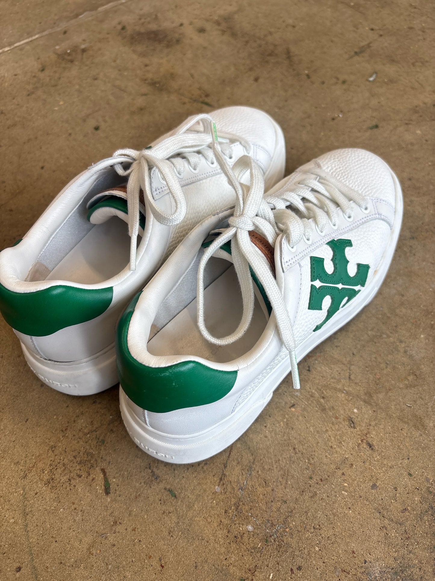 Tory Burch Shoe Size 8.5 white and green Sneakers