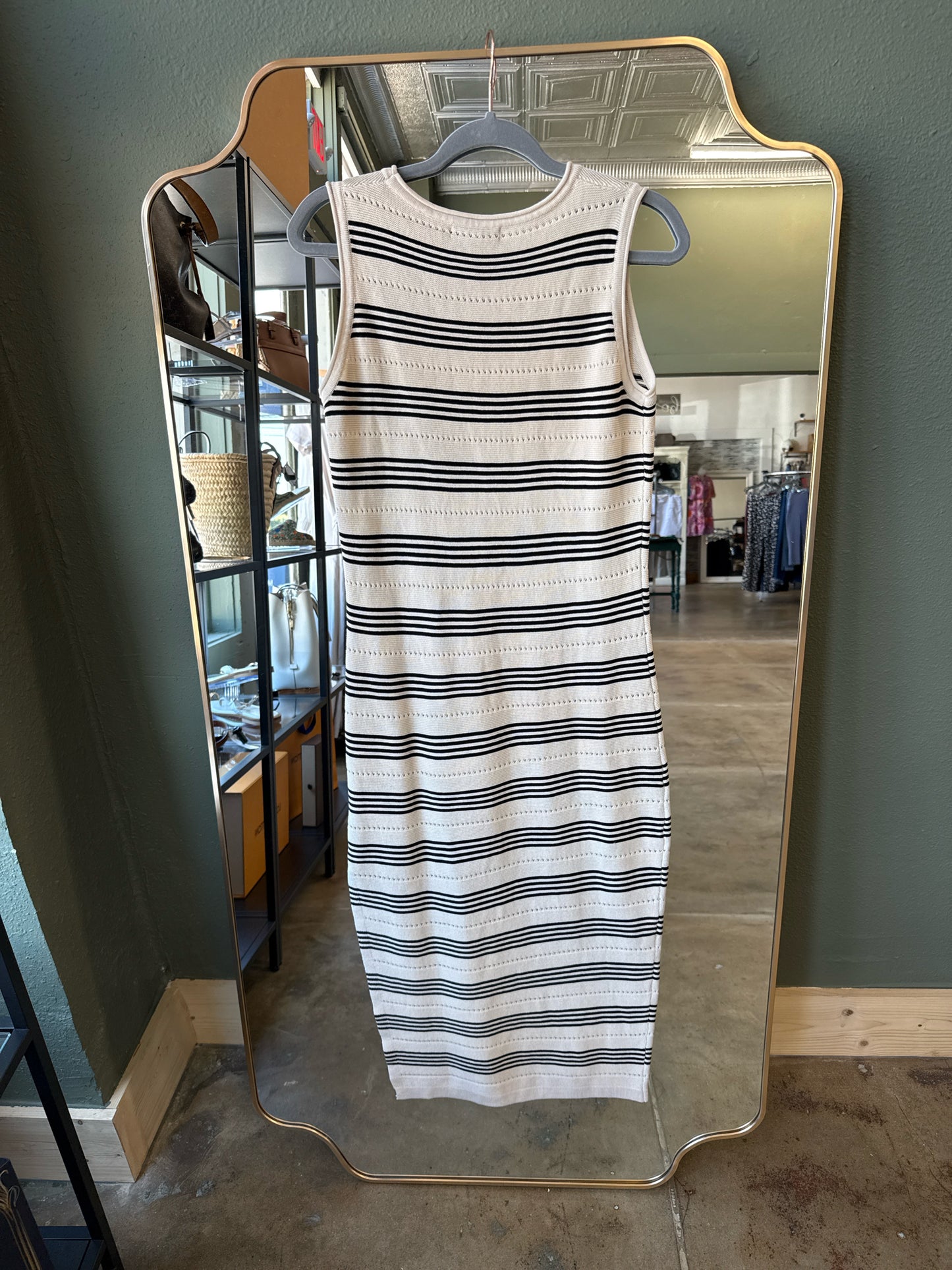 Pretty Garden Size S B&W Stripe Dress