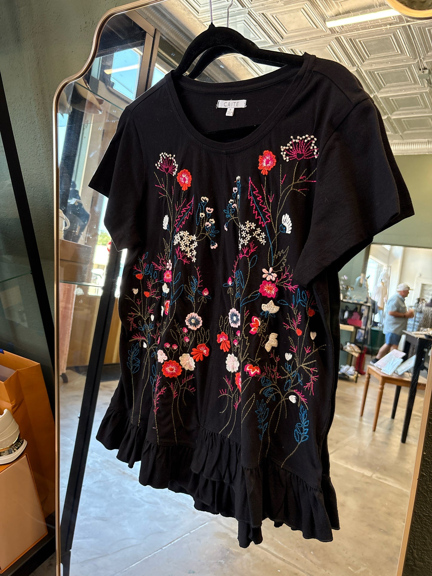 Caite Size S Black Print Top