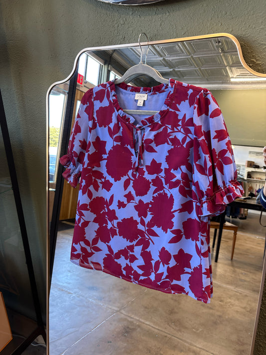 j crew Size M blue and red Top
