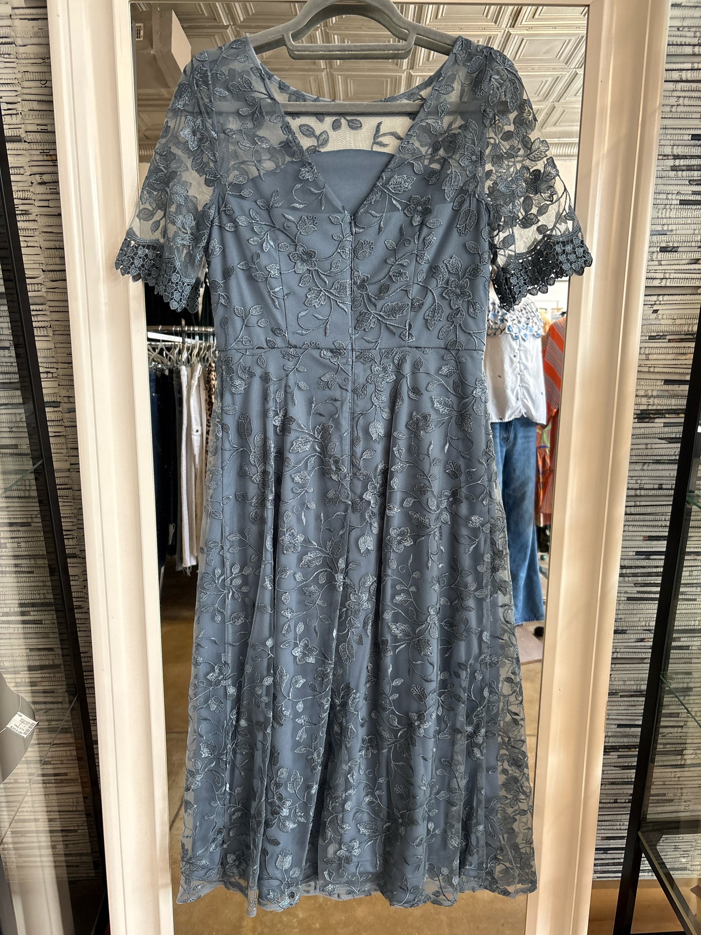 JS Collections Size 2 Pale Blue floral embel. Dress