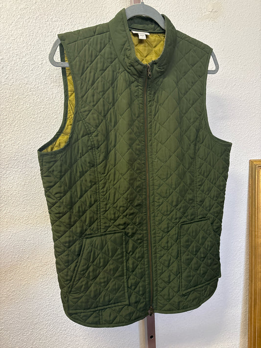 J. JILL Size L Olive Quilted Vest