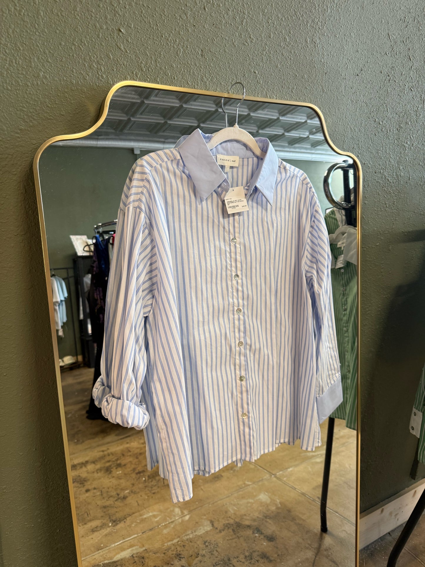 entro Size M Blue/White Top