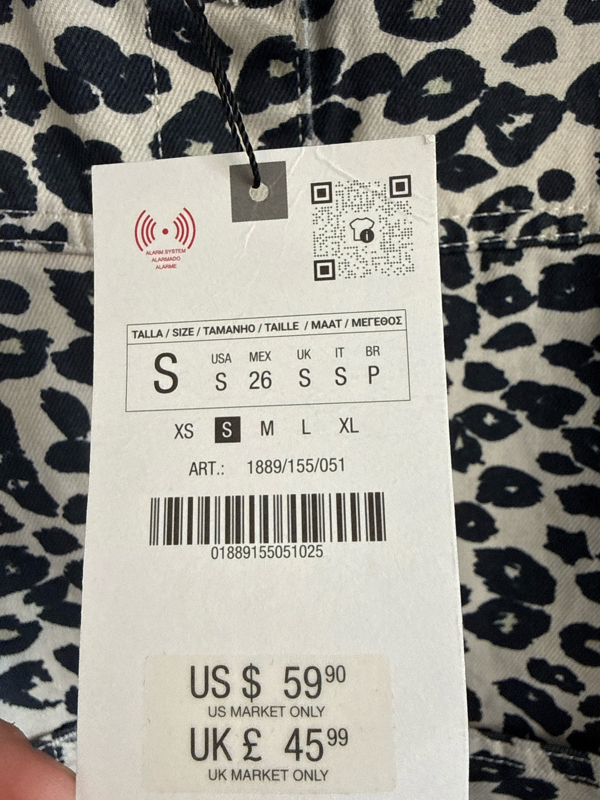 ZARA Size S Black/White Jacket