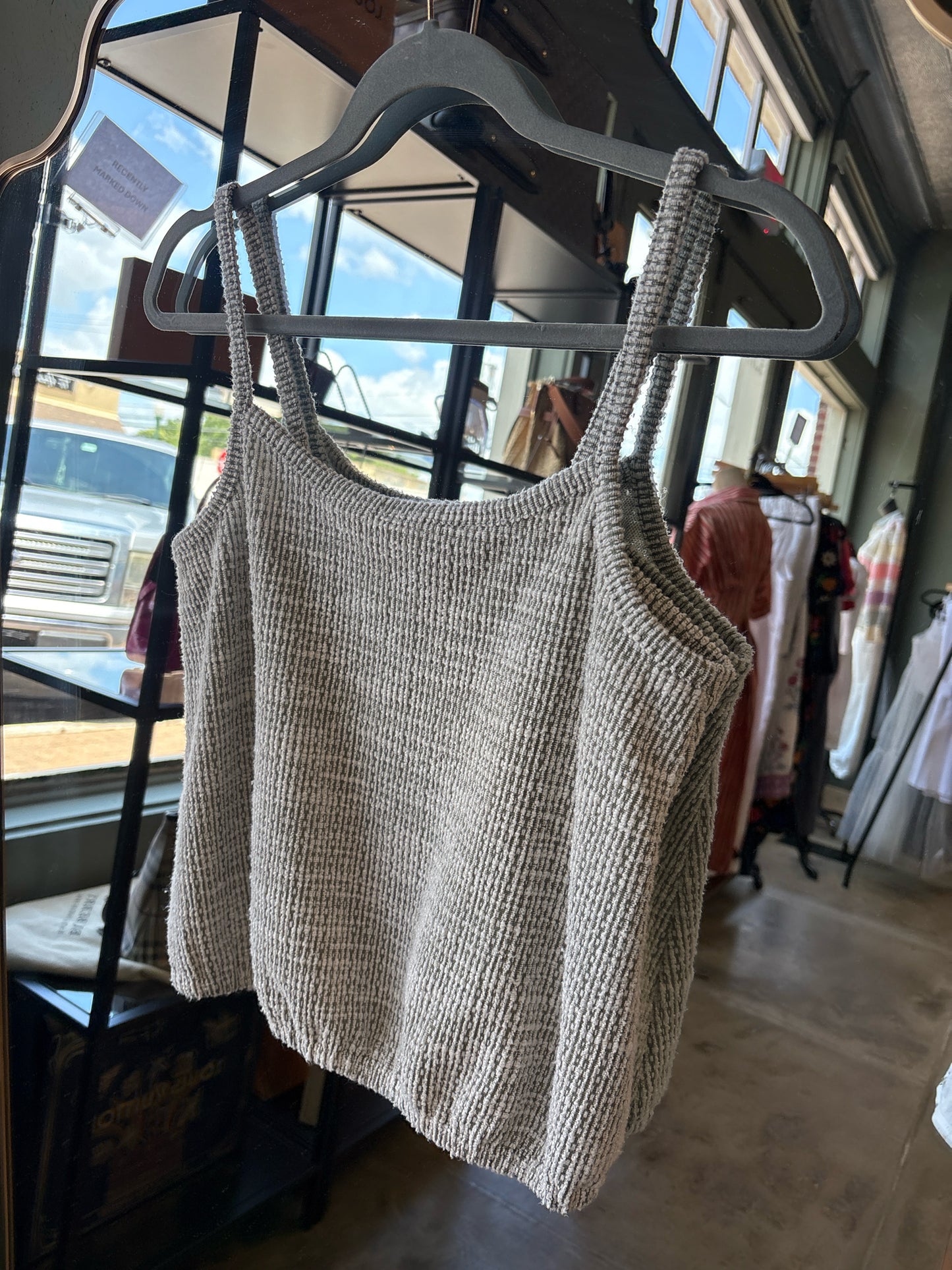 LOFT Size XS green and white Top