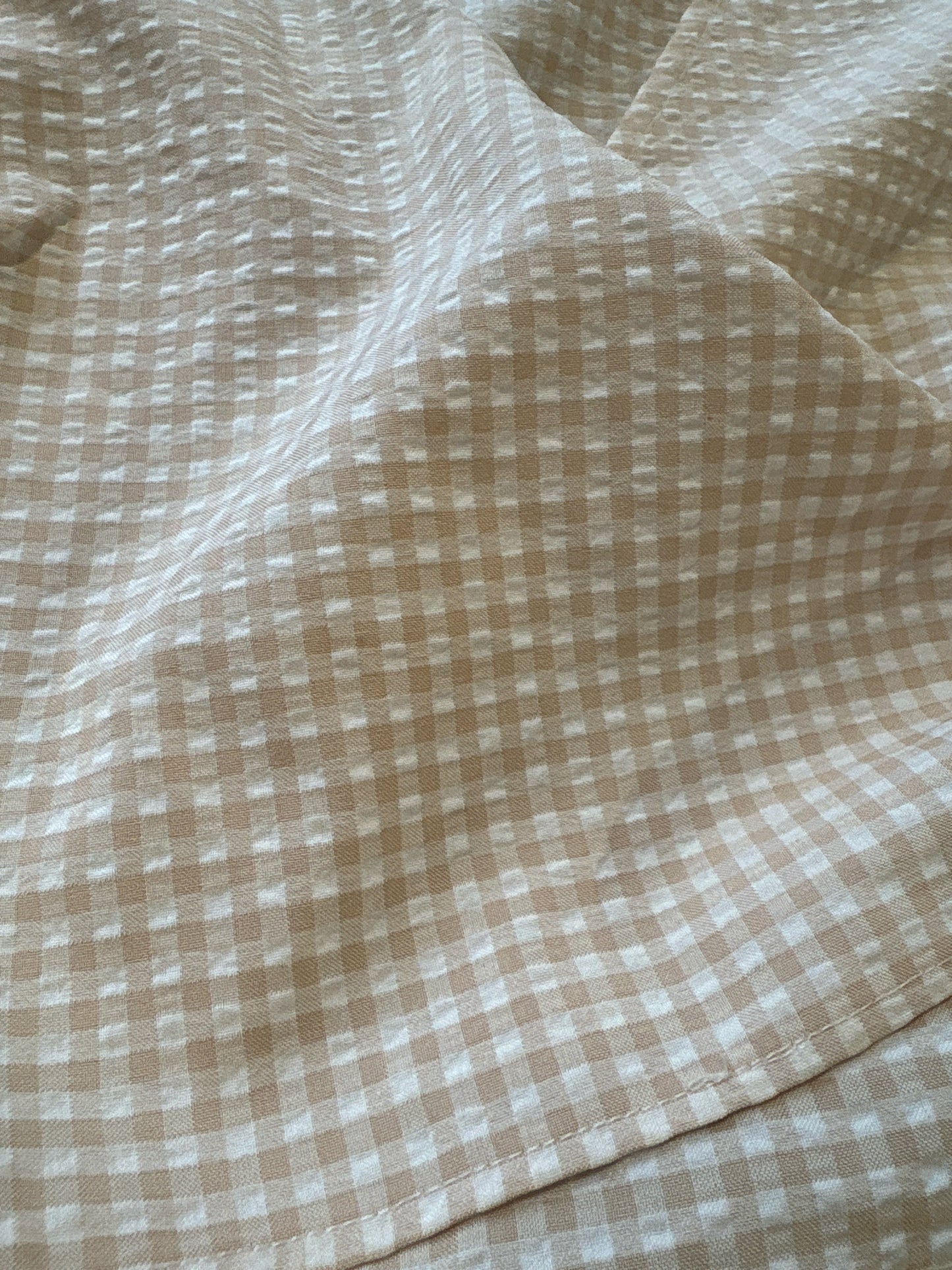 Emory Park Size S White/Tan Checkered Top