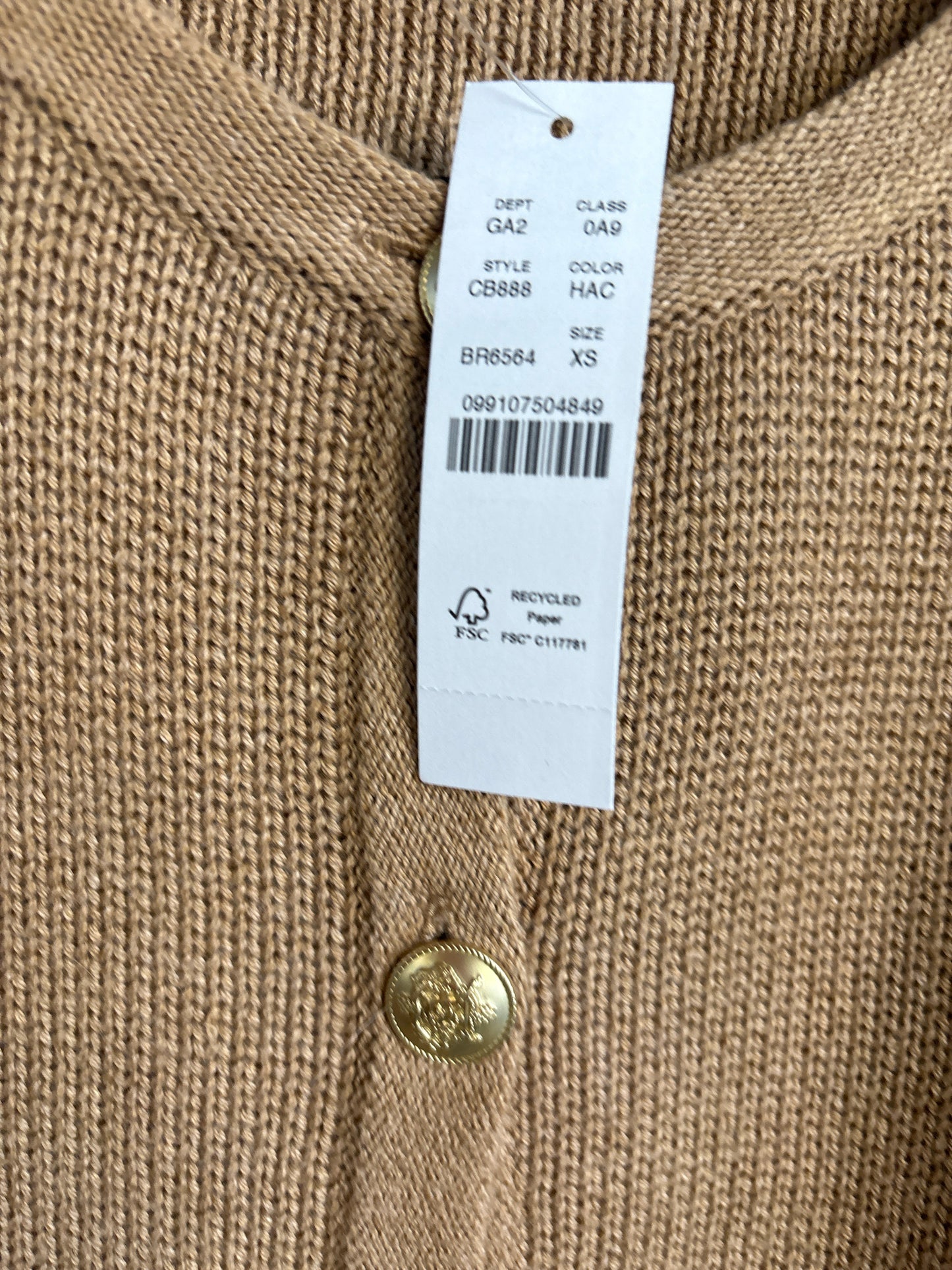 j crew Size XS Brown Knit Sweater
