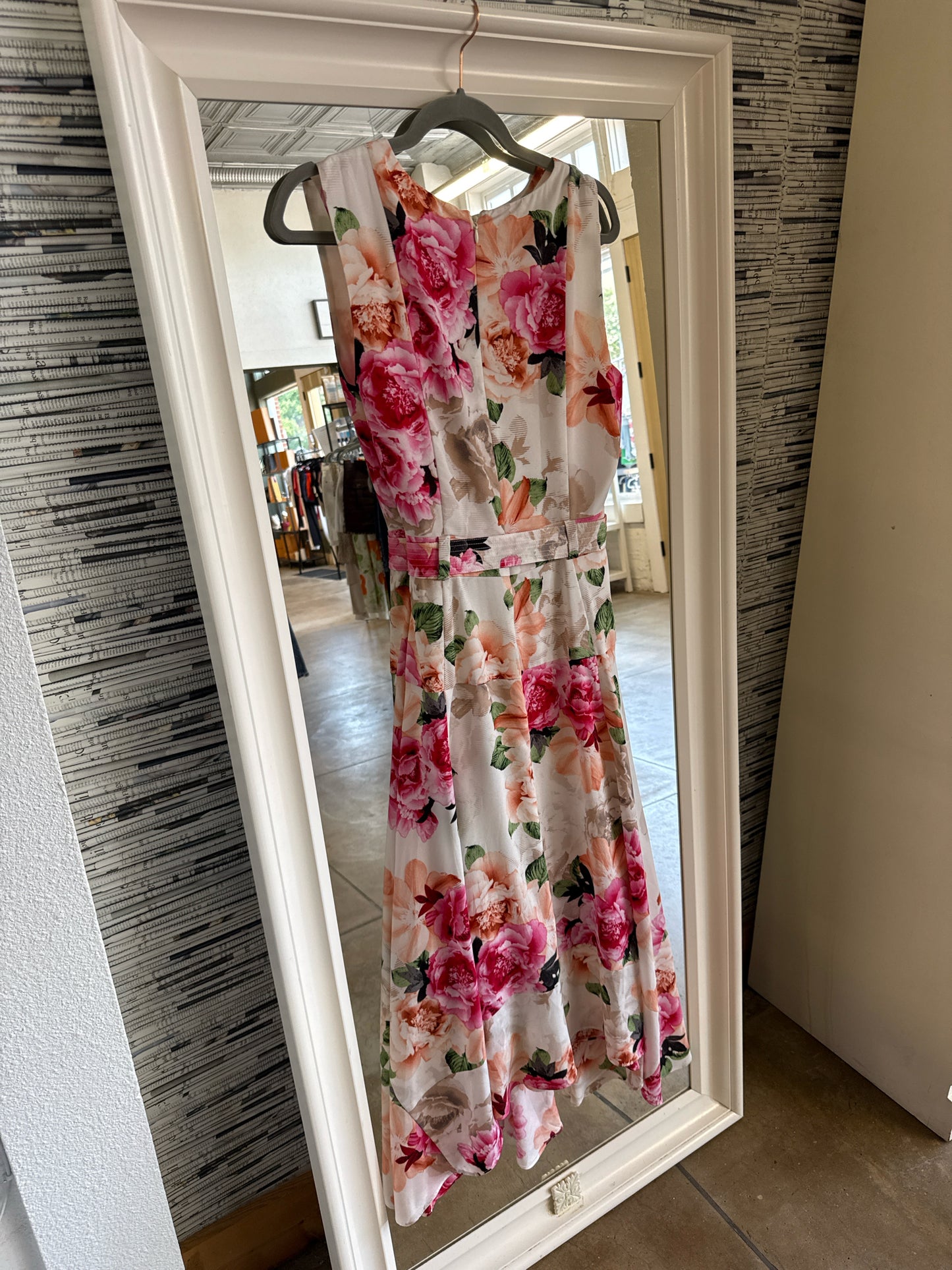 CALVIN KLEIN Size 10 White/Pink Dress