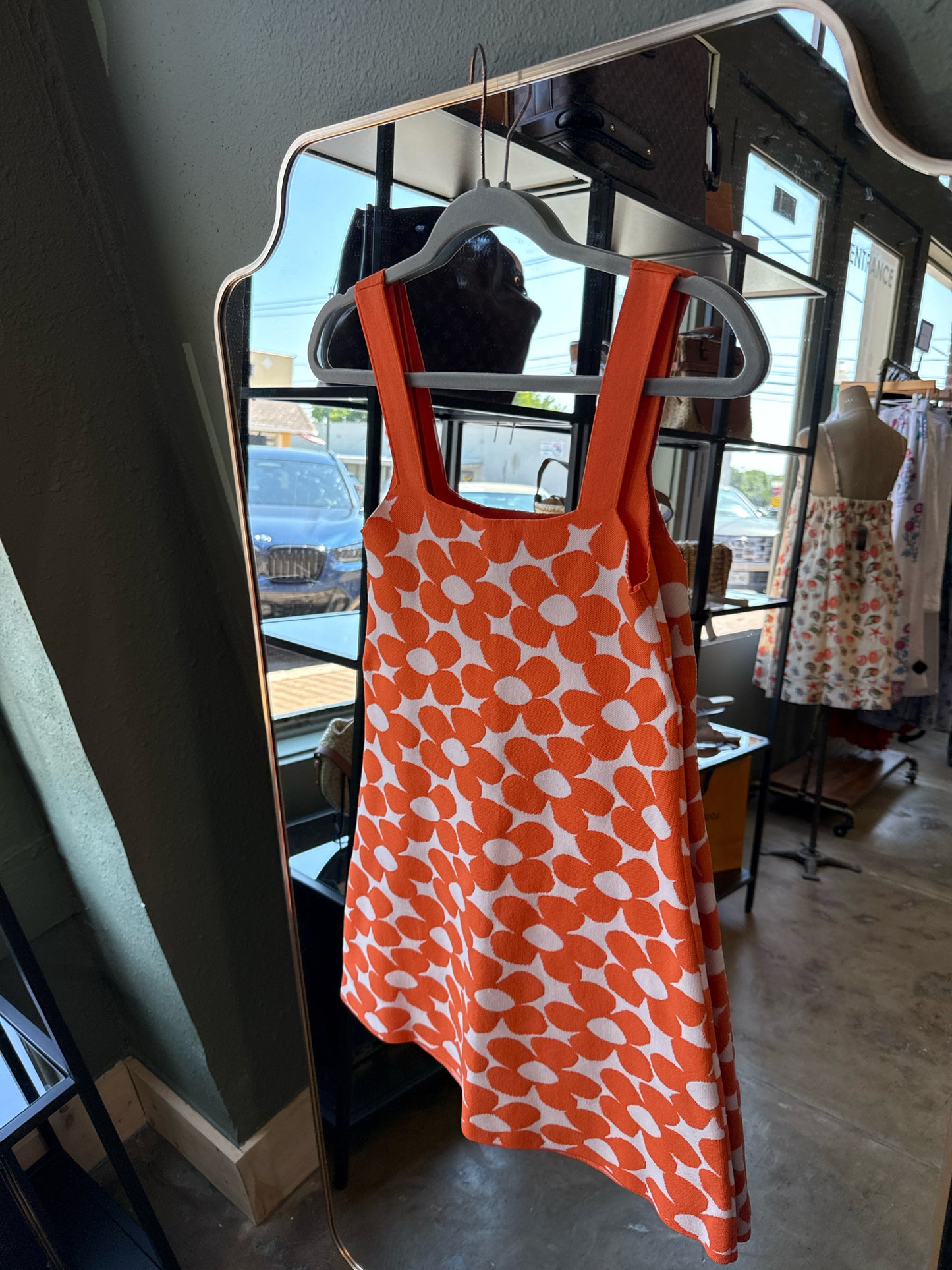 ZARA Size S Orange/White Dress