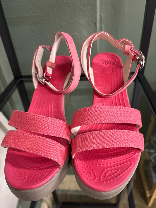 Crocs Shoe Size 10 Pink Wedge