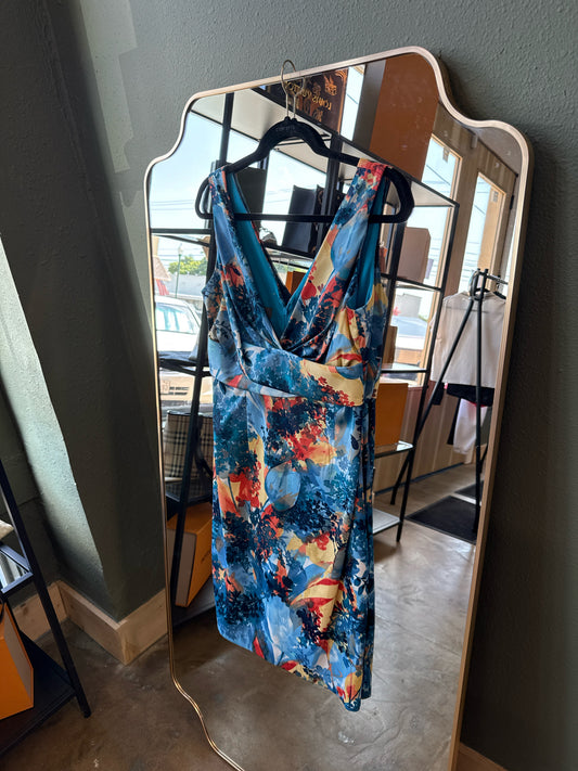 Donna Ricco Size 8 Blue/Red Dress