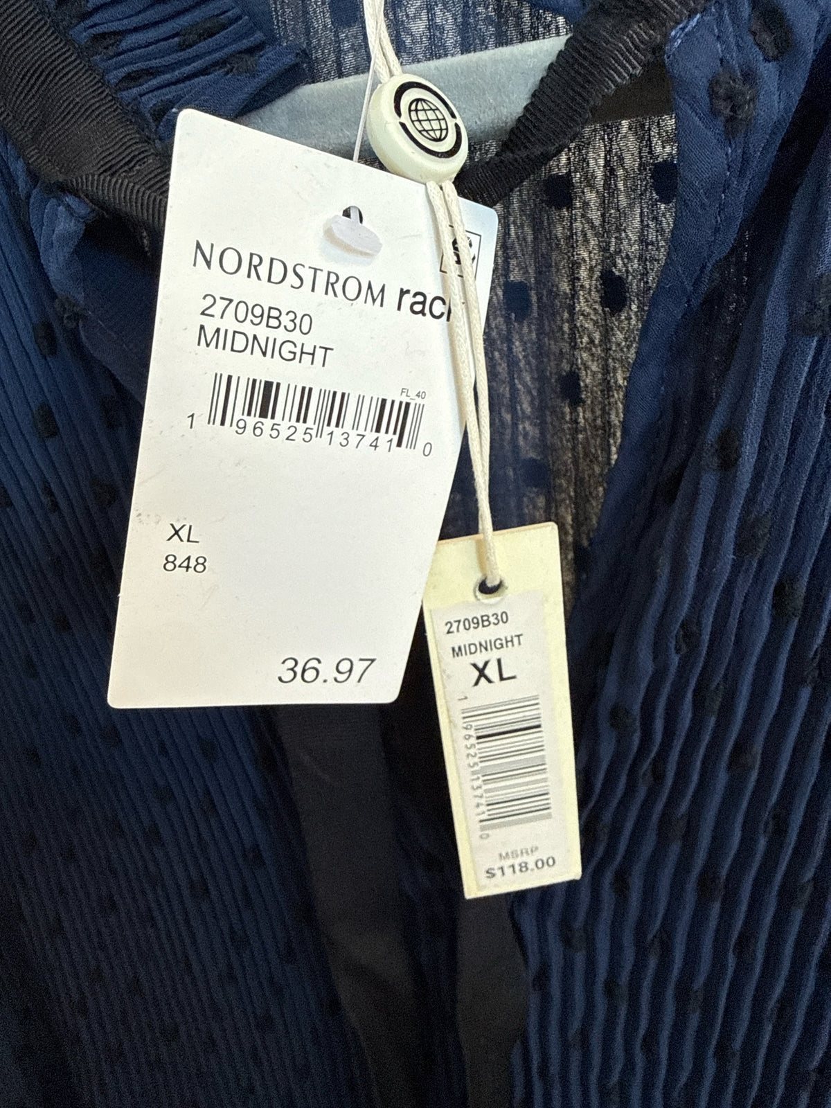 Max Studio Size XL Navy/Black Top