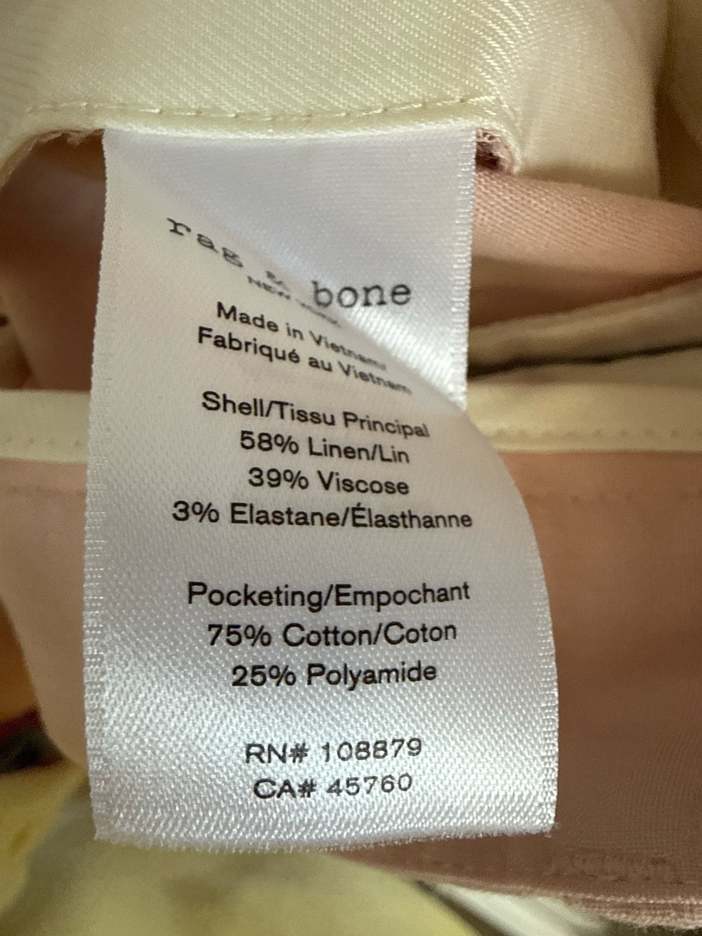 Rag & Bone Size 8 Light Pink Pants