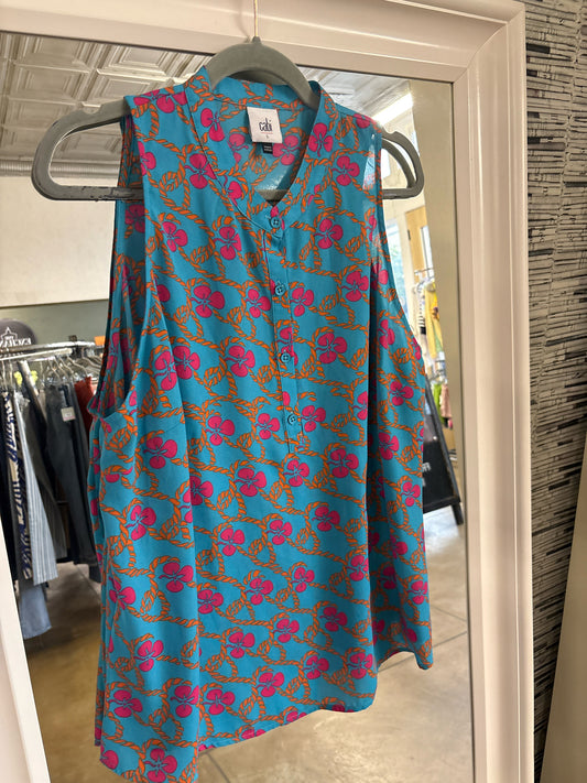 Cabi Size L Turquoise Multi Top