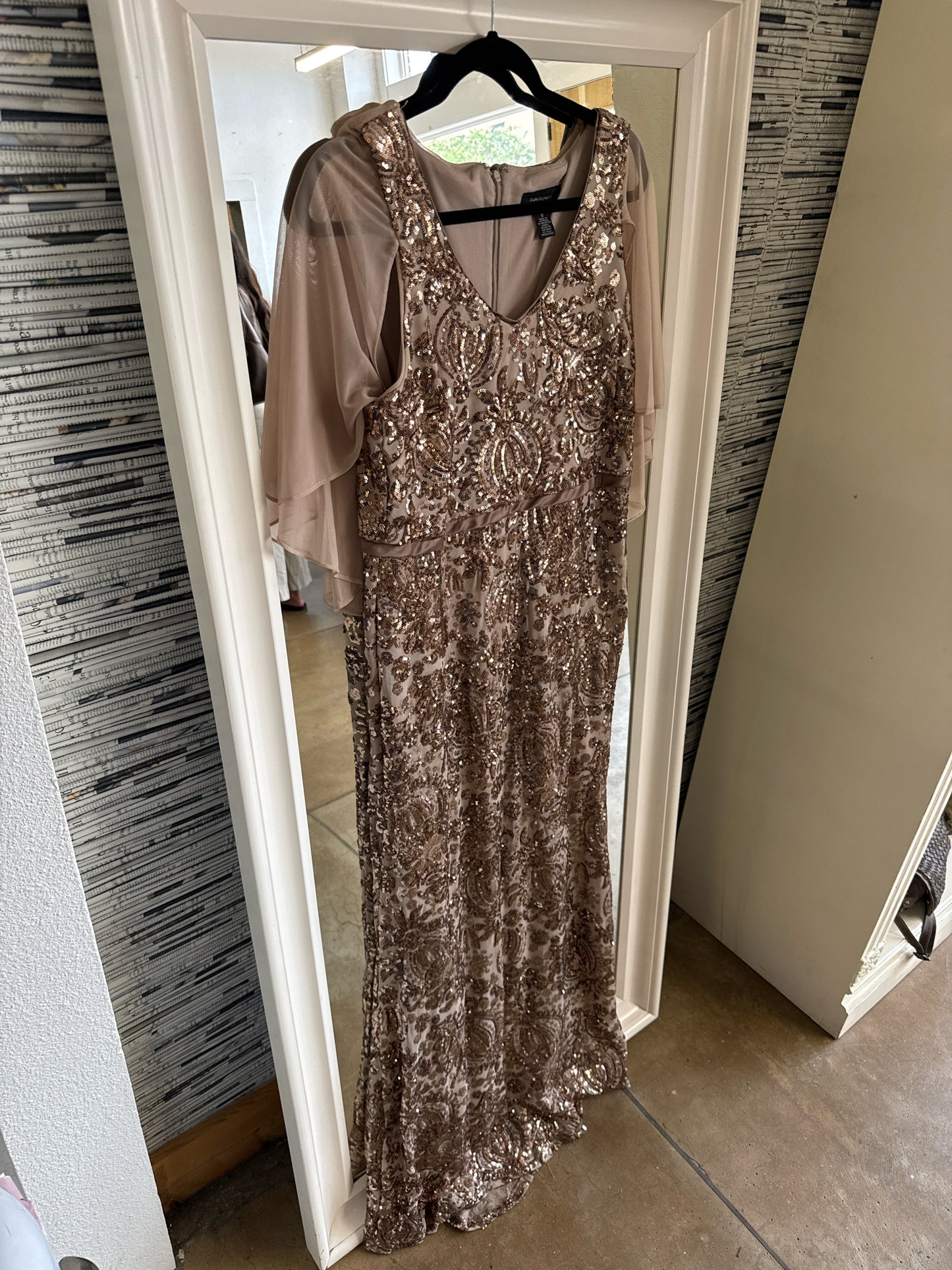 R&M Richards Size 12 Gold Dress