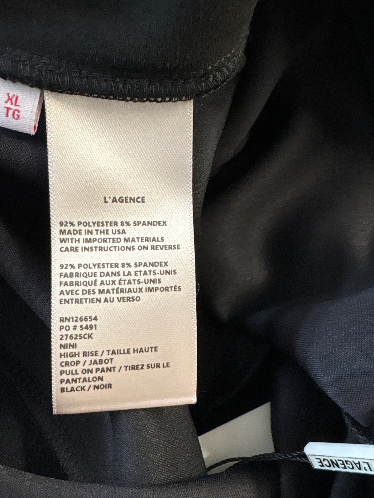 L'AGENCE Size XL Black Pants