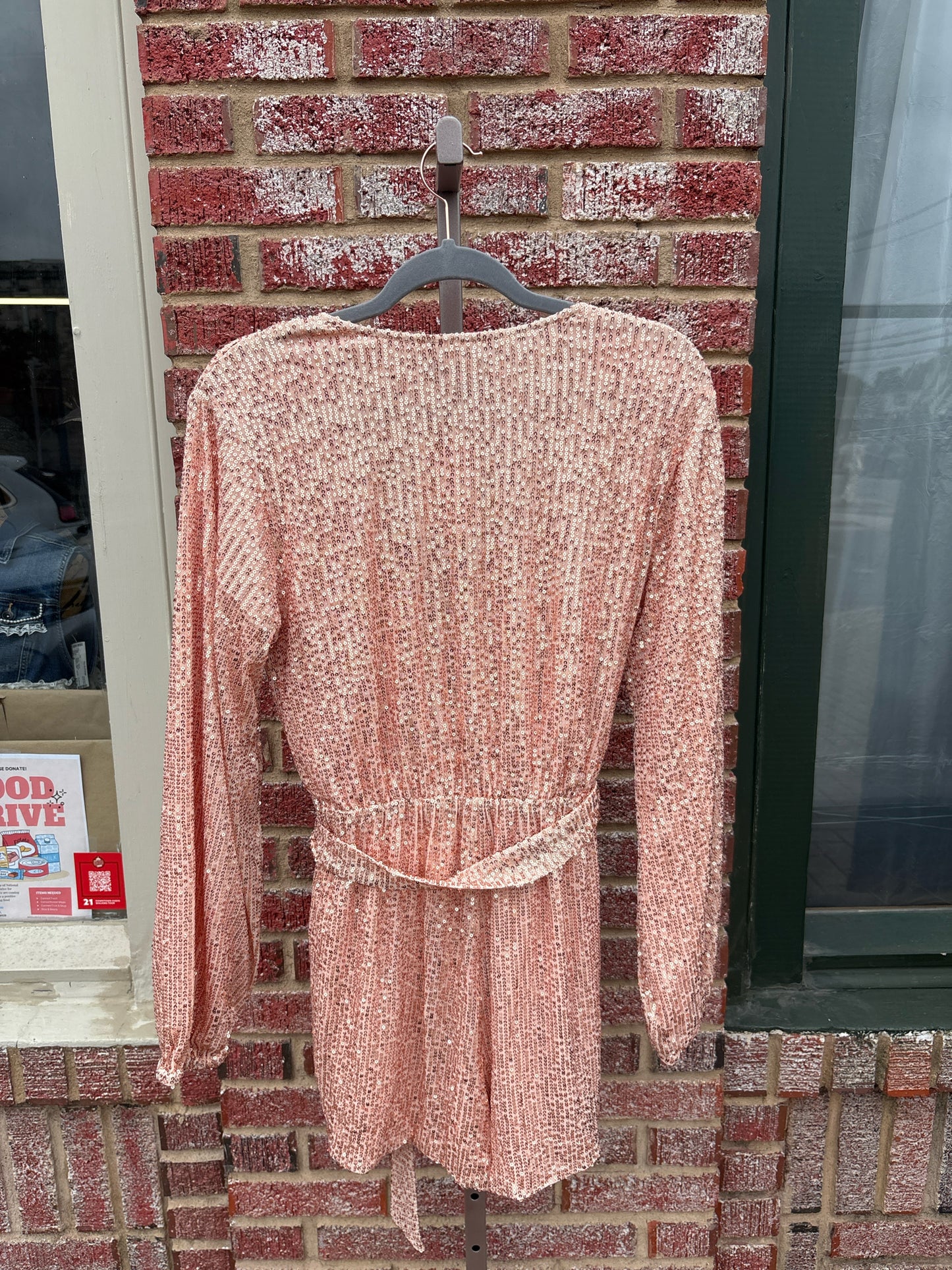Sugarlips Size M Peach Sequin Dress
