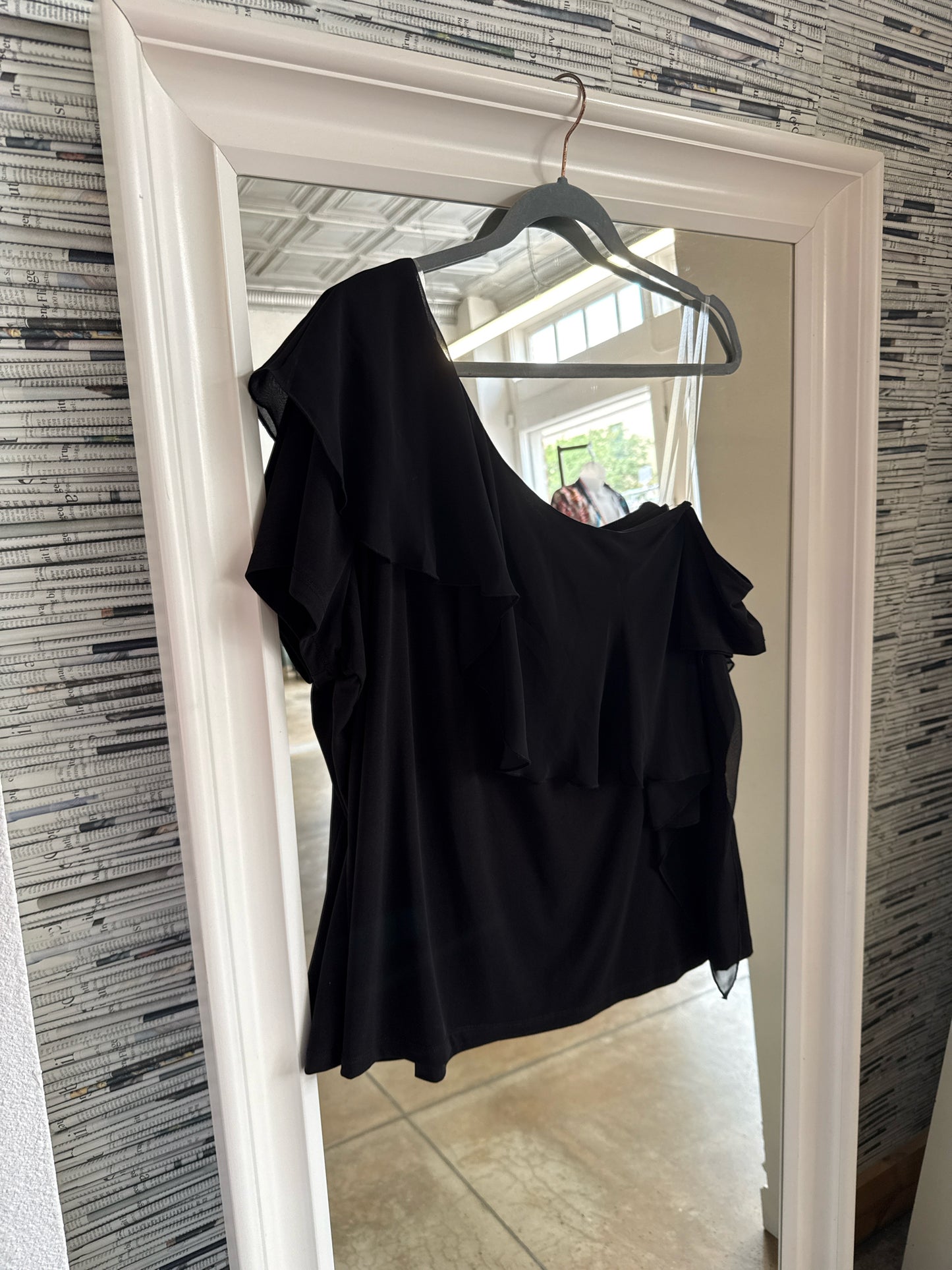 Lane Bryant Size 18/20 Black One shoulder Top