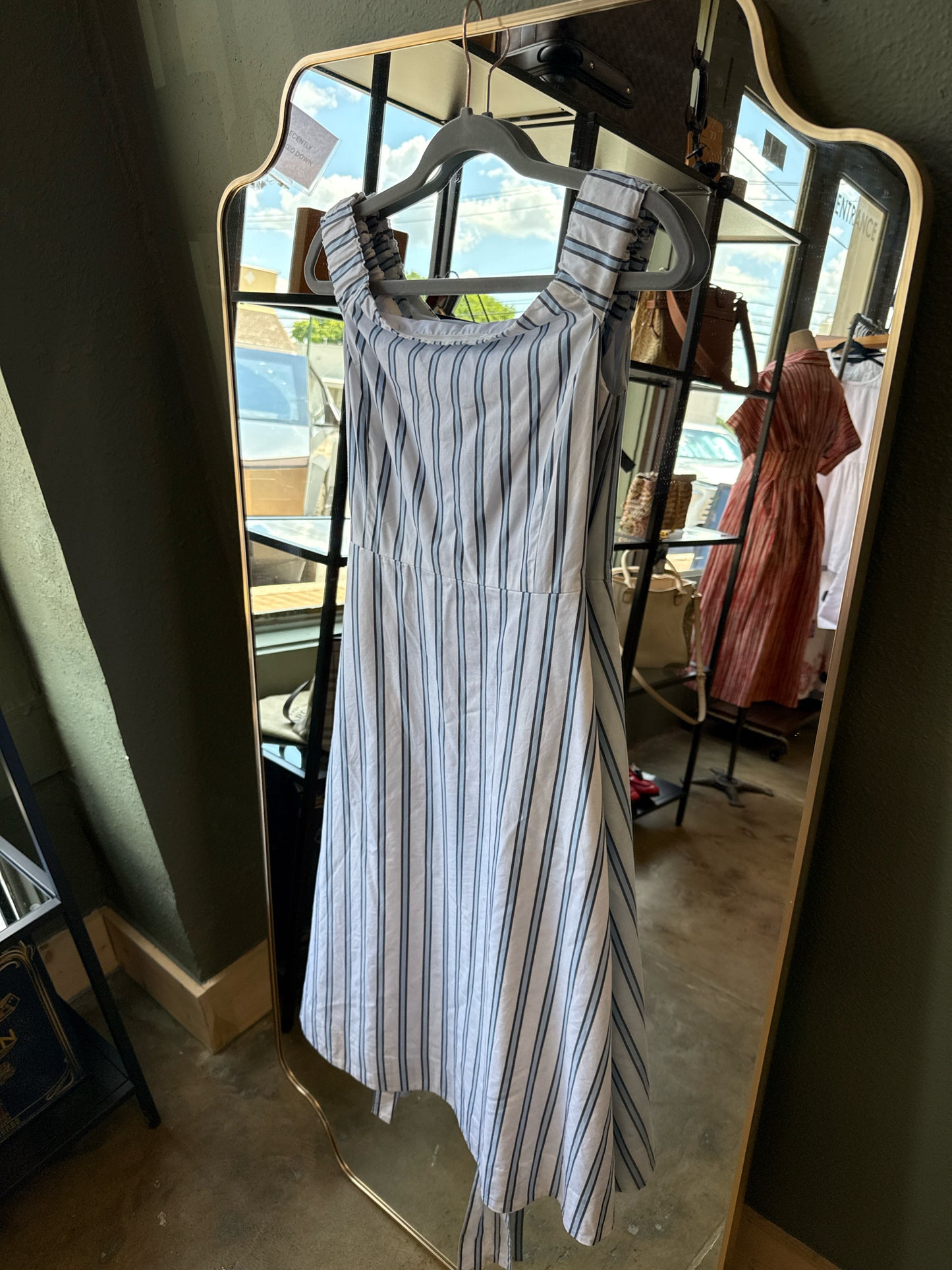 Draper James Size 8 White/Blue Dress