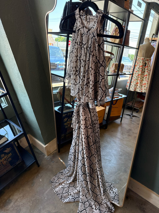 Eliza J Size 12 Brown Snake Romper
