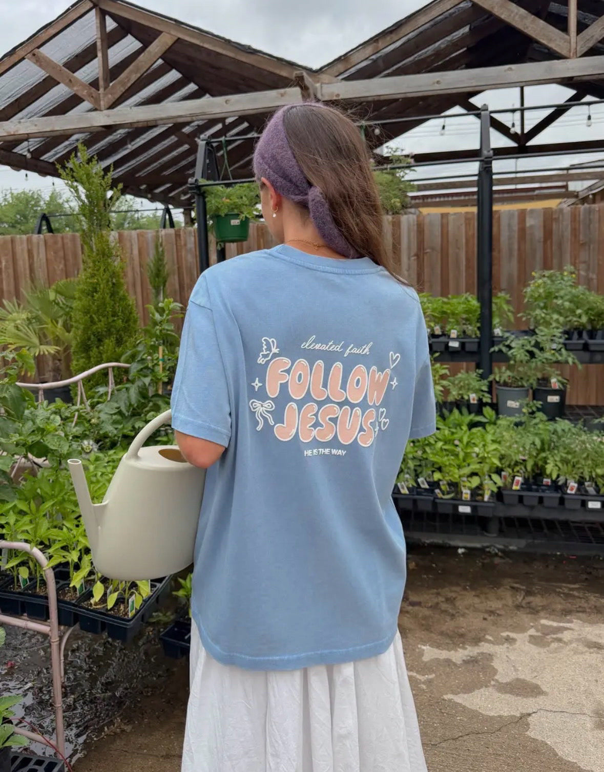 Elevated Faith Size L Blue Tee