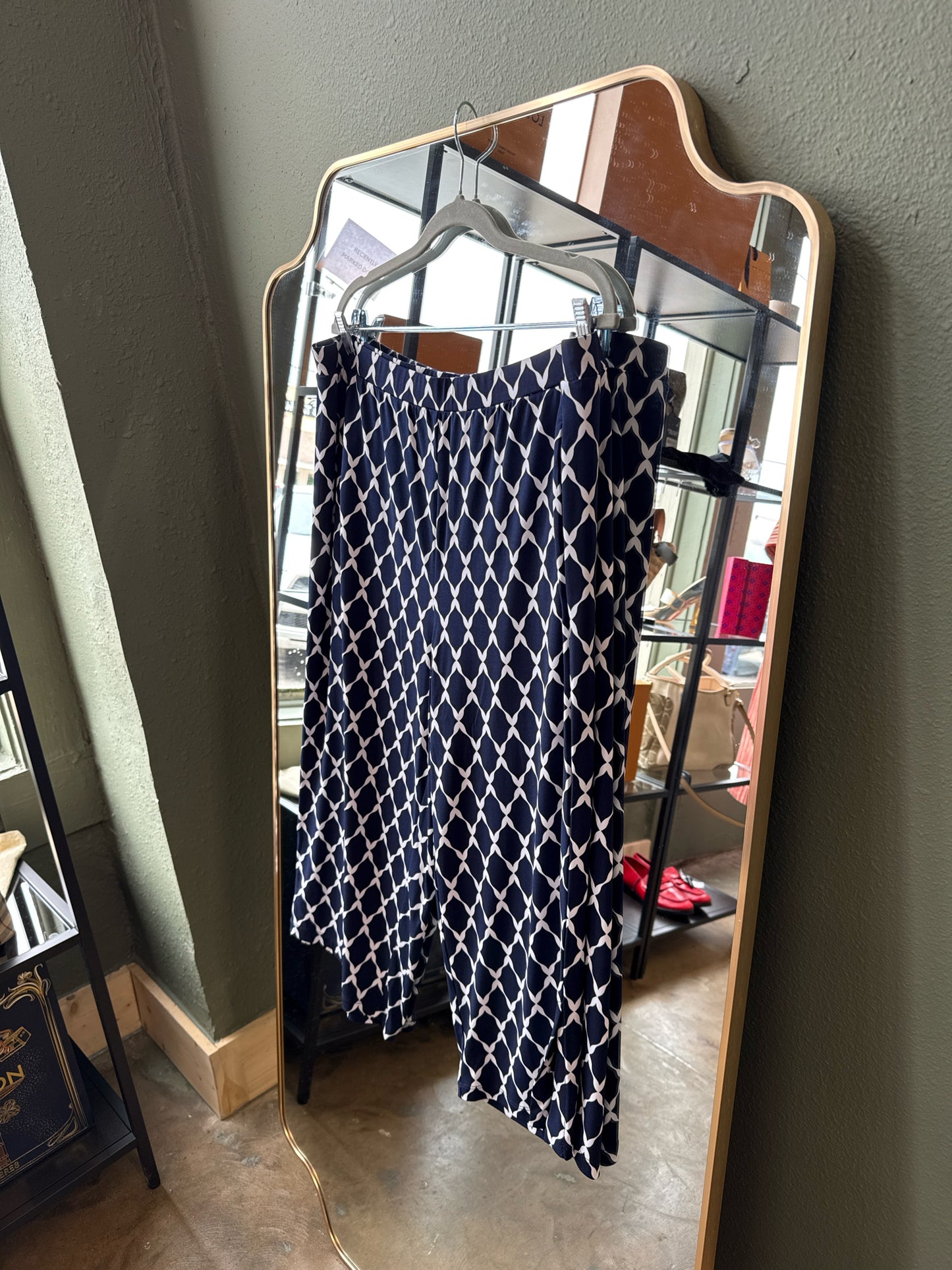 Susan Graver Size 1X Navy/White Pants