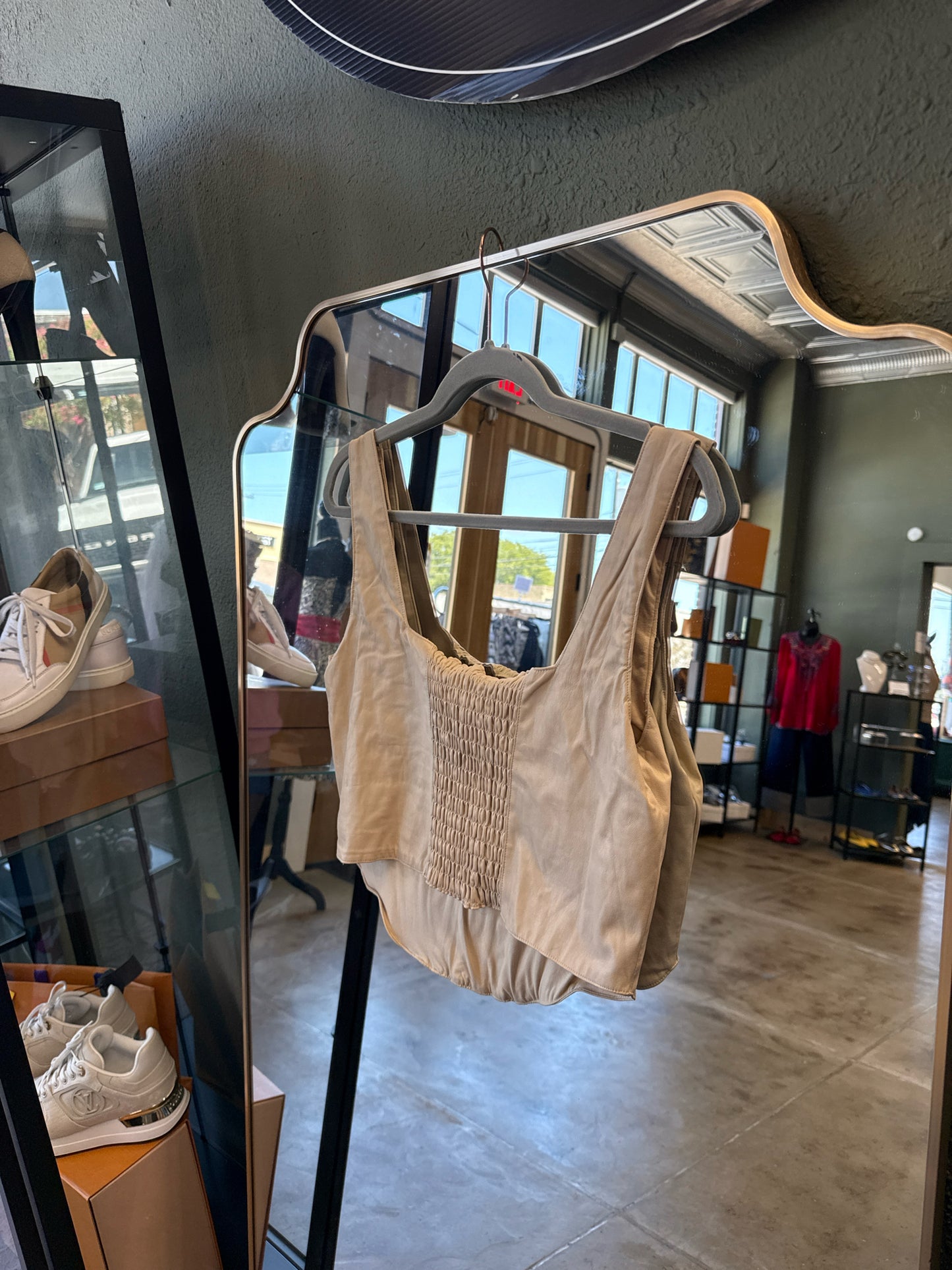 7 For All Mankind Size L Tan Top
