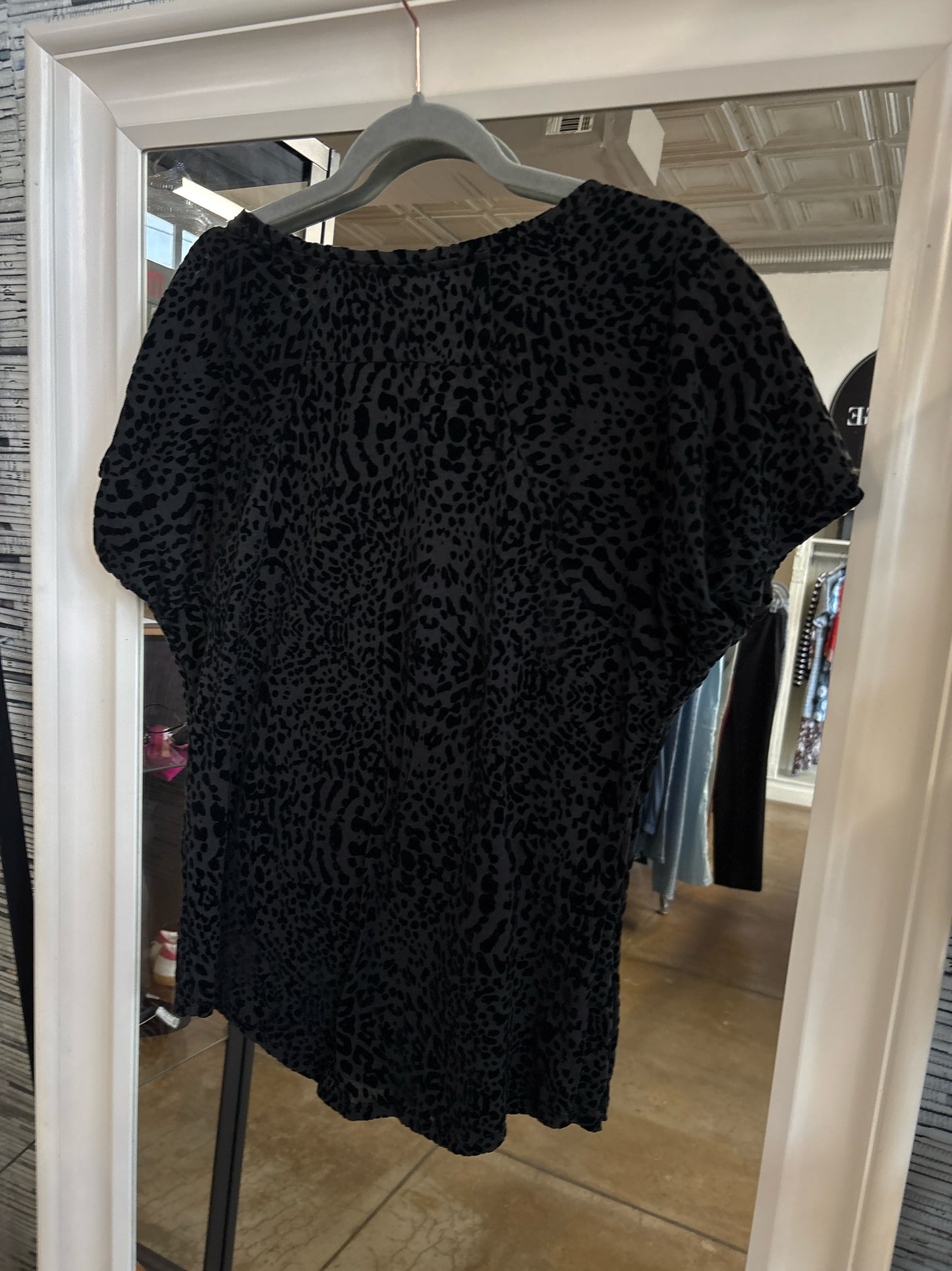 ZARA Size S Black Animal Pattern Top