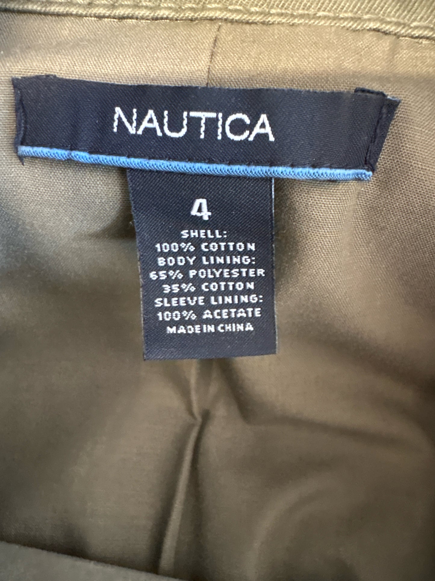Nautica Size 4 Olive Green Jacket