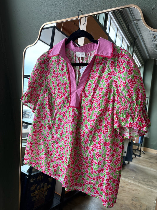 entro Size L Pink/multi Shamrock Top