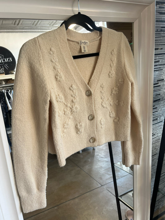Jessica Simpson Size S Cream Embroidered Sweater