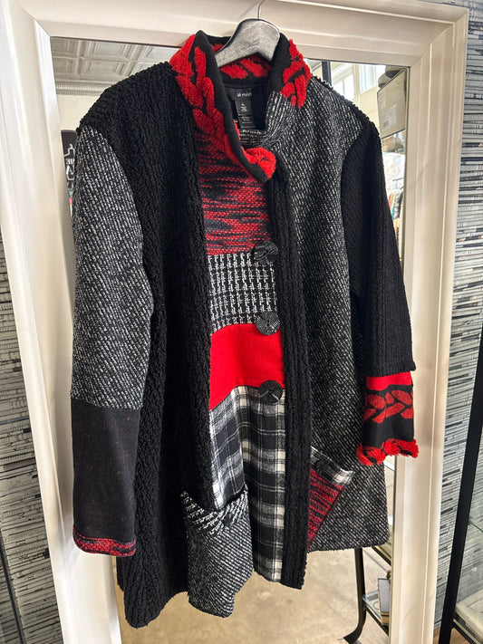 Ali Miles Size XL Blk/Gray/Red Patch Work Jacket