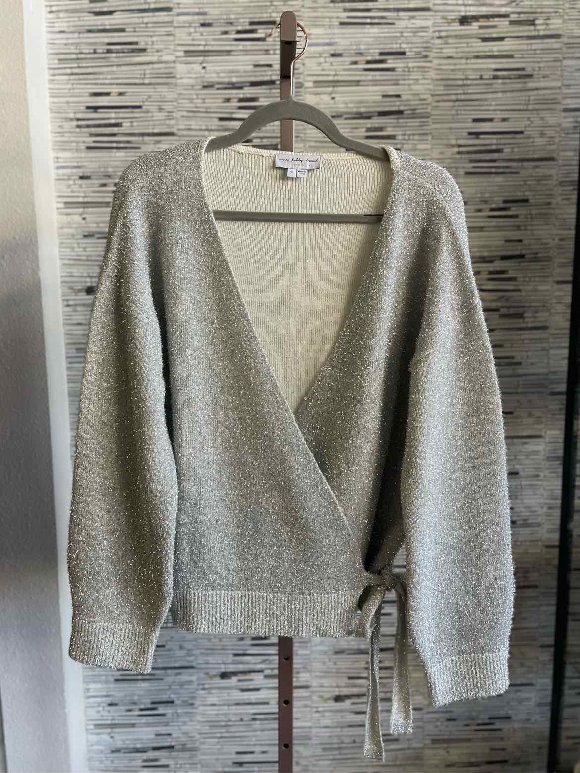 Never Fully Dressed Size M Silver tinsel Sweater