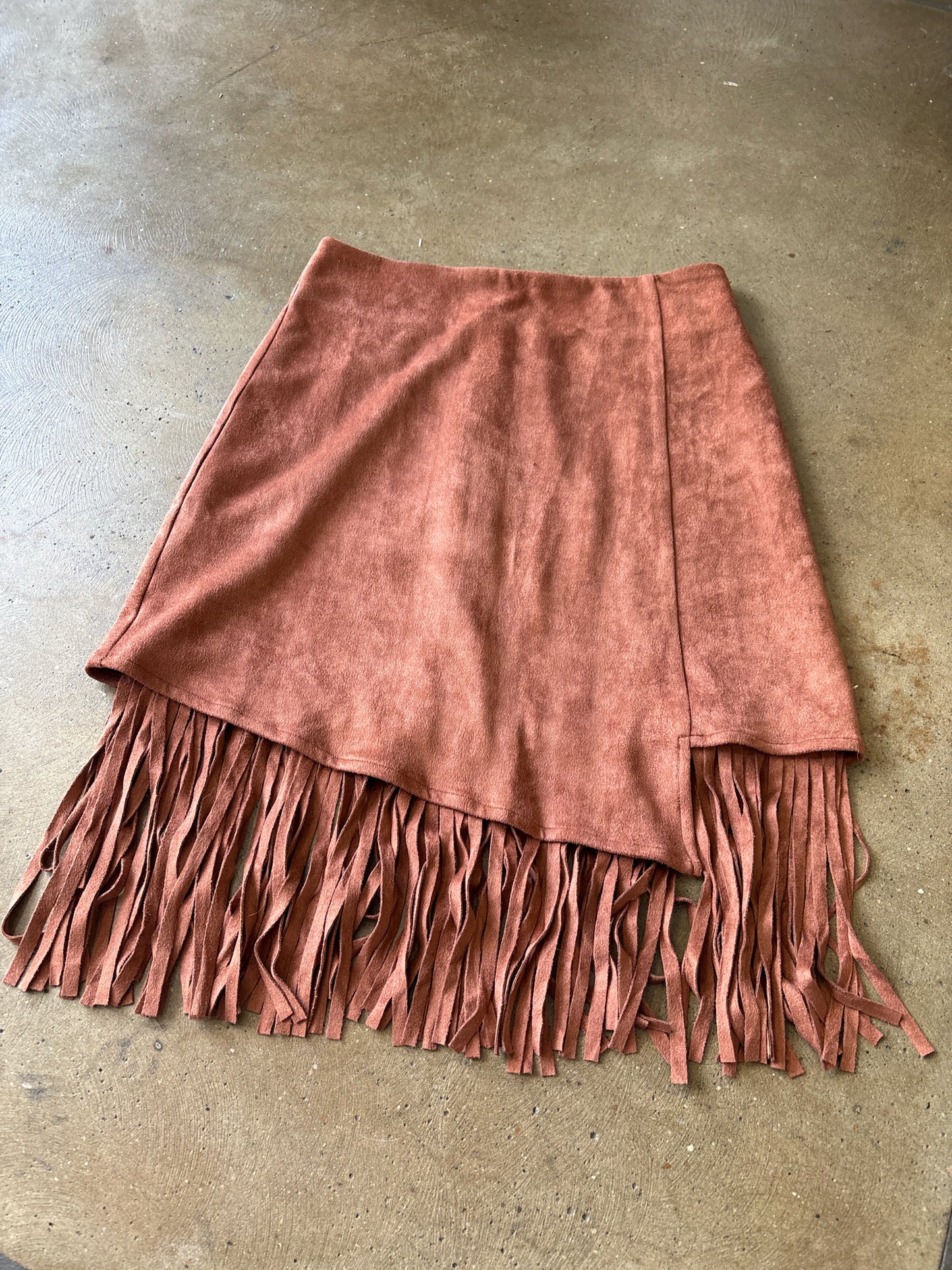Blu Pepper Size S Camel Faux Suede Skirt