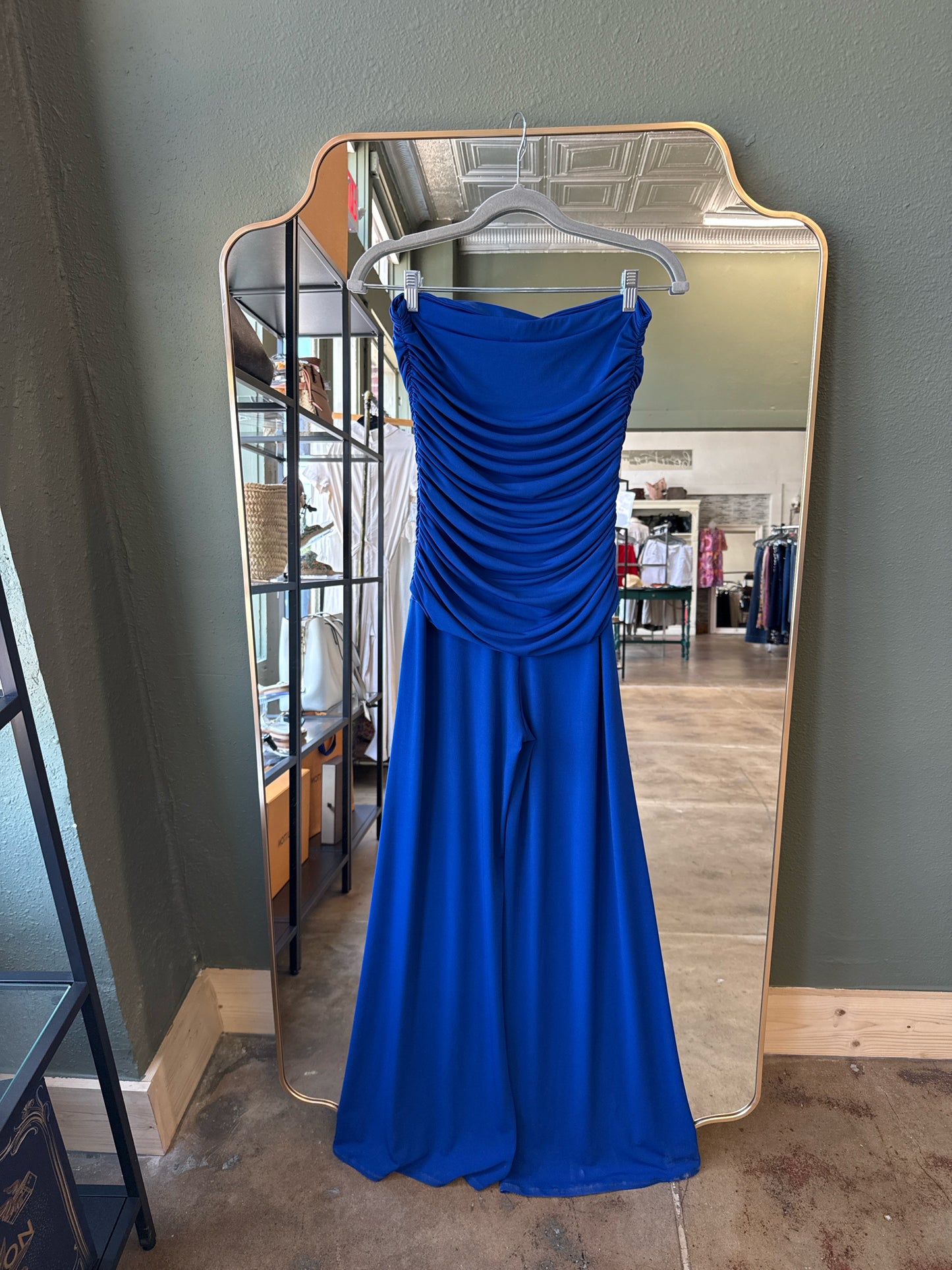 Eva Varro Size S Bright Blue strapless Romper
