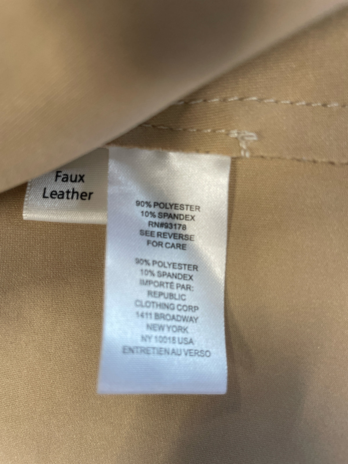 TAHARI Size XS Tan faux leather Jacket