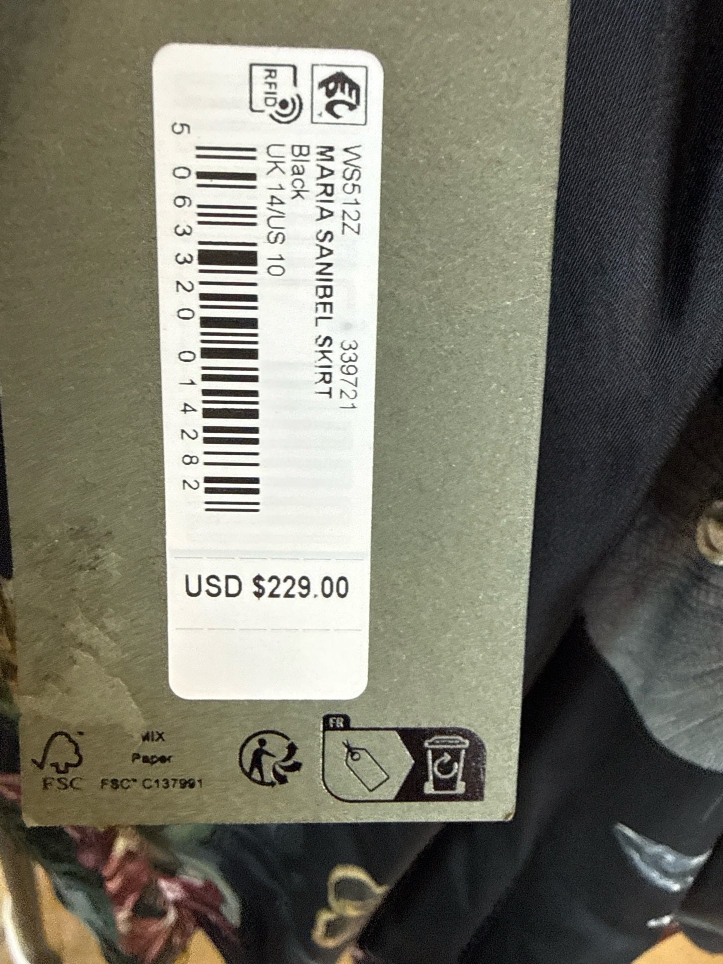 Allsaints Size 10 Black Skirt