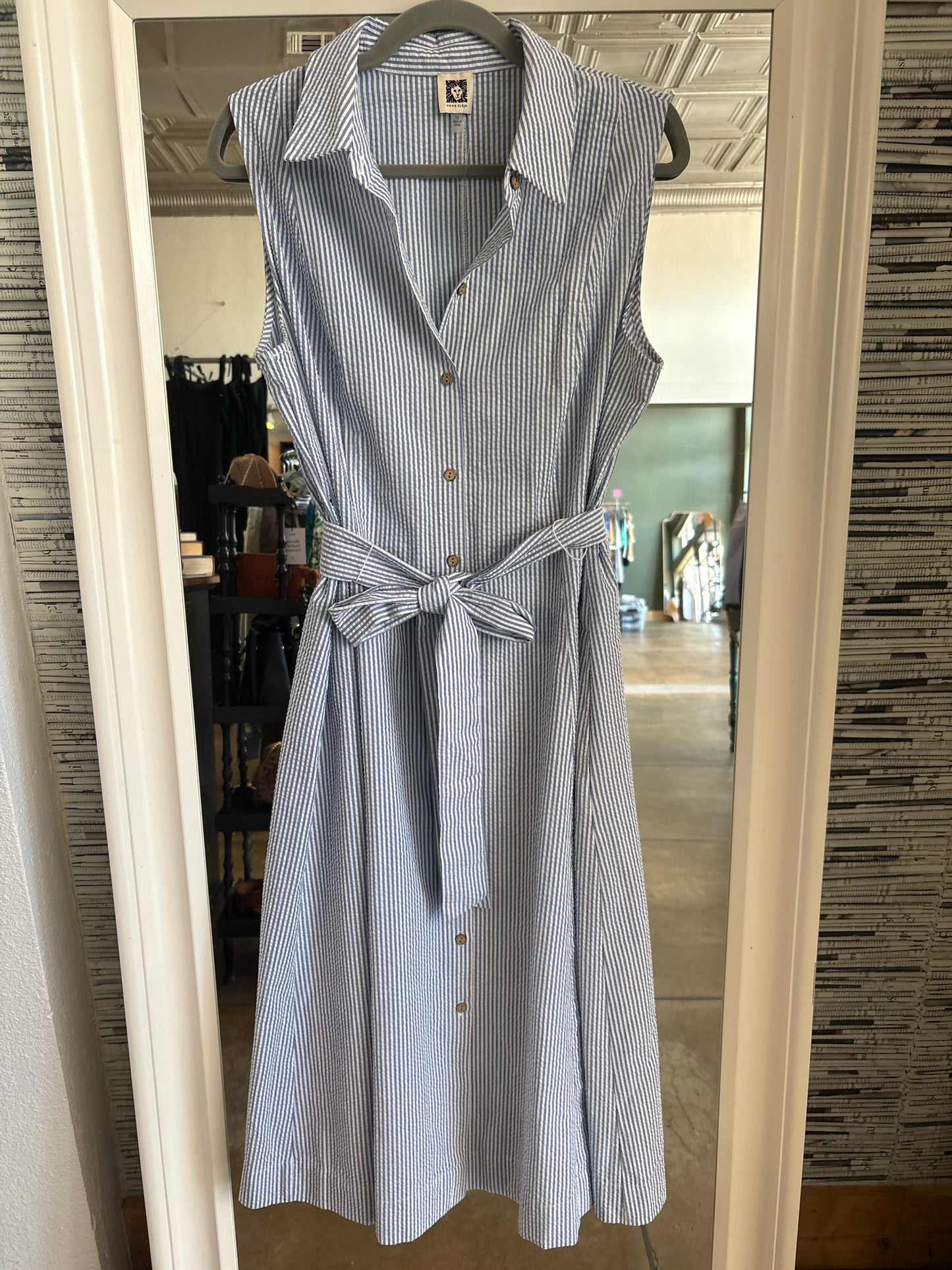 Anne Klein Size 14 blue and white Stripe Dress