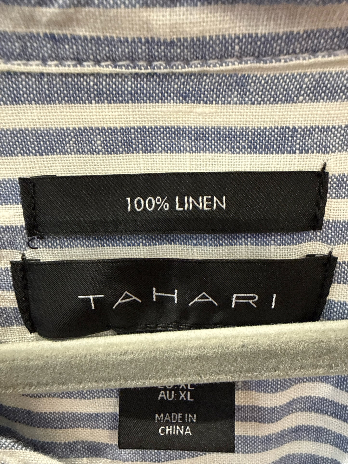TAHARI Size XL Blue/White Top